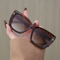Gafas De Sol Con Borde Grande En Forma De T Para Mujer-Gafas De Sol De Ojos De Gato De Grado Nueva Moda Europea Y Americana-Gafas De Sol A Juego