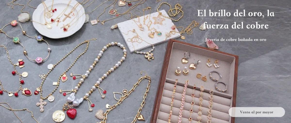 Joyas de cobre chapadas en oro
